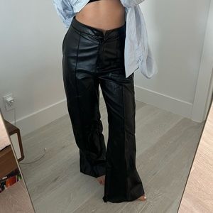 Lioness Wideleg Leather Pants